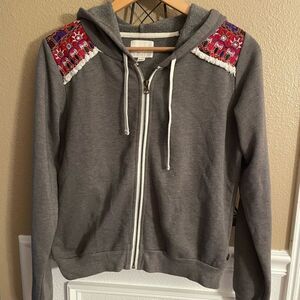 Billabong Gray Designer's Closet Zip Up Hoodie Size Large